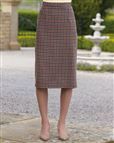 Margate Checked Straight Wool Rich Tweed Skirt
