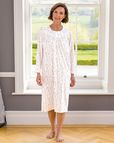 Marsha Floral Long Sleeve Cotton Nightdress