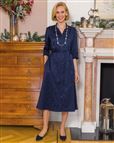 Bernadette Pie Frill Detail 3/4 Sleeve Shirt Dress