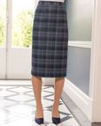 Dover Wool Blend Tweed Checked Straight Skirt