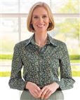 Linda Floral Long Sleeve Cotton Twill Blouse