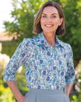 Sally Pure Cotton 3/4 Sleeve Floral Blouse