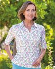 Jemima Floral Cotton Short Sleeved Polo Top
