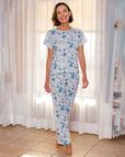 Slenderella Hayley Floral Short Sleeve Cotton Pyjamas