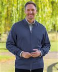Declan Indigo Merino Blend Zip Cardigan Mens