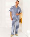 Harrison Short Sleeved Checked Pyjamas