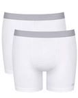 Mens Sloggi Boxer Shorts 2 Pair Pack - White