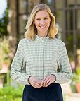Bexley Checked Pure Cotton Long Sleeve Blouse