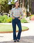 Aubrey Checked Pure Cotton Long Sleeve Blouse