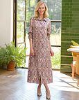 Olivia Patterned TENCEL™ Long Sleeve Shirt Dress