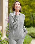 Ada Grey Button Detail Turtle Neck Jumper