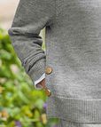 Ada Grey Button Detail Turtle Neck Jumper