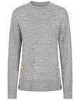 Ada Grey Button Detail Turtle Neck Jumper