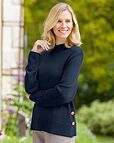 Ada Navy Button Detail Turtle Neck Jumper