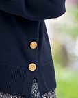 Ada Navy Button Detail Turtle Neck Jumper