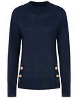 Ada Navy Button Detail Turtle Neck Jumper