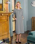 Stella Patterned Pull On 3/4 Sleeve Cotton Dress