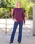 Maxine Plum Button Detail Crew Neck Jumper