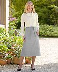 Hailey A Line Belted Wool Mix Tweed Lined Skirt