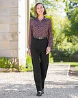 Natalia Patterned Viscose Long Sleeved Blouse