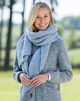 Madeline Pale Blue Wool Mix Asymmetric Scarf