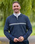 Newbury Long Sleeved Knitted Blue Polo