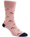 Ladies Cotton-Rich Comfort Top Socks - Pink