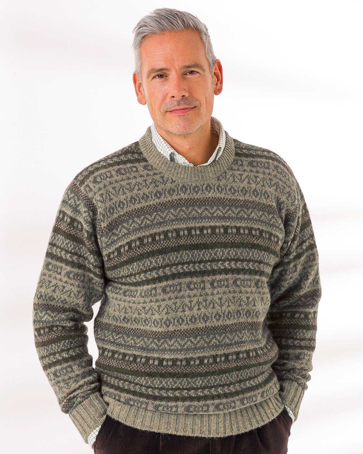 shetland crew neck sweaters