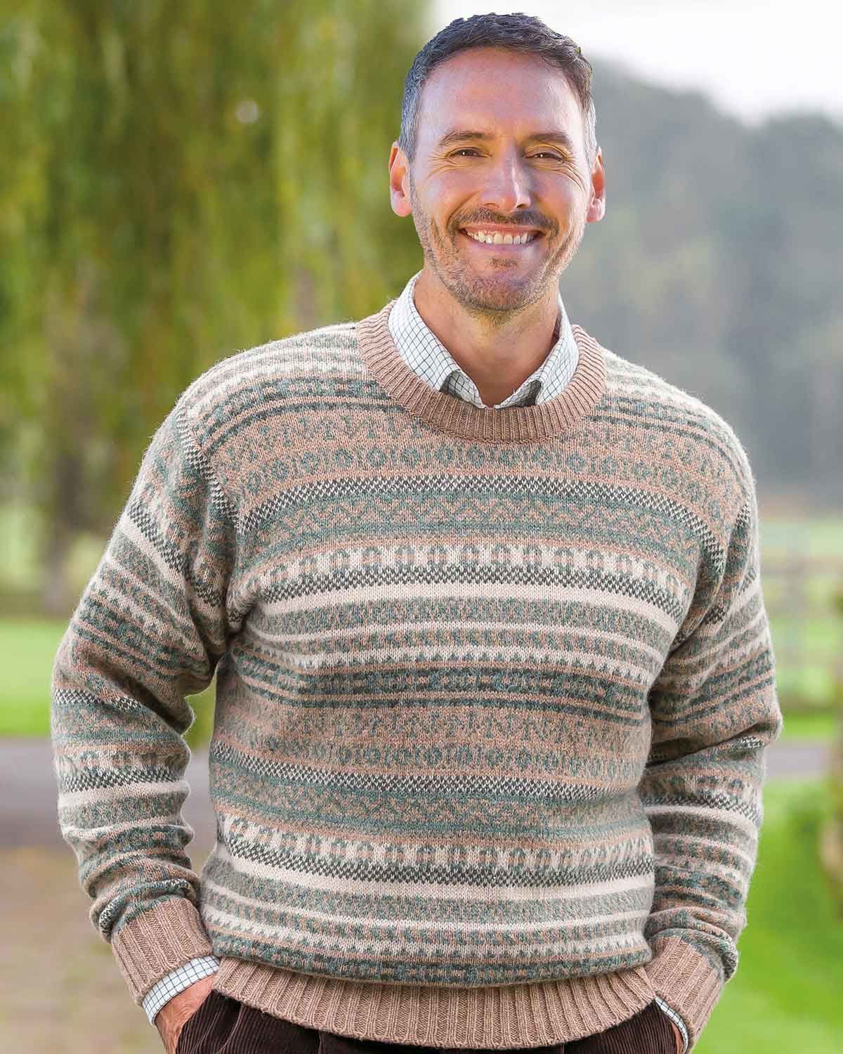shetland crew neck sweaters