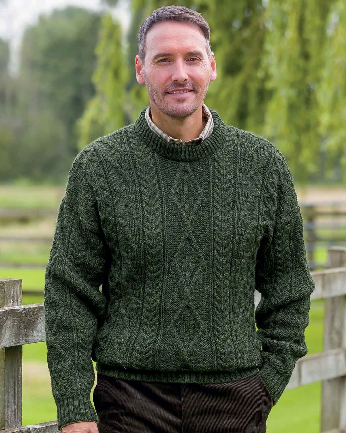 Mens Loden Soft Aran Jumpers, Menswear Knitwear | James Meade