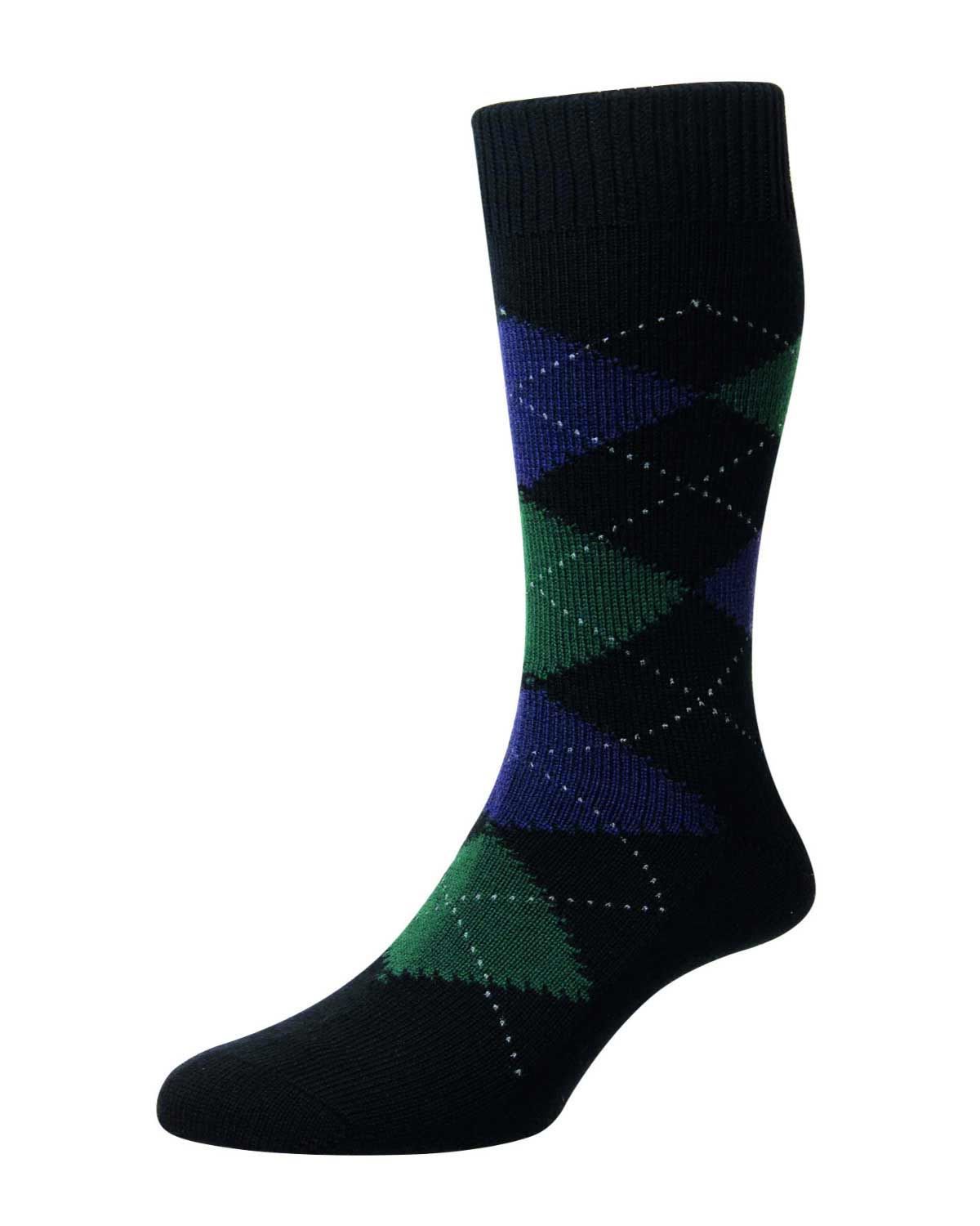 Wool blend Argyll Socks. Made from 70% Merino Wool, 30% Nylon.