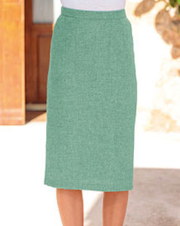 Corsica Apple Green Pure Shetland Wool Straight Skirt