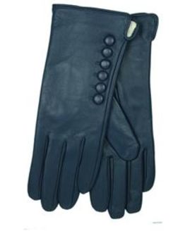 Leather Button Detail Gloves