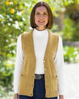 Ladies Shetland Waistcoat Maize 