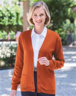 Ladies Merino Wool Cardigan Cinnamon