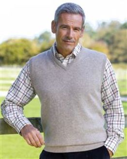 Lambswool Slipover  Mens - Pebble