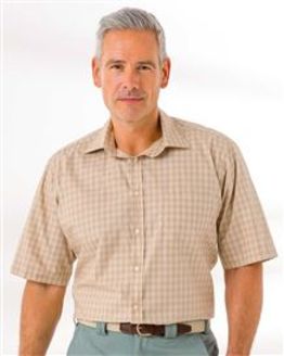 Mens Cotton Short Sleeve Casual Check Shirt
