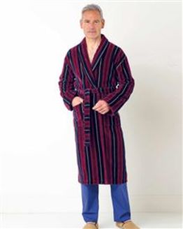Stripe Velour Dressing Gown