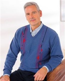 Gabicci Mens Patterned V Neck Jumper