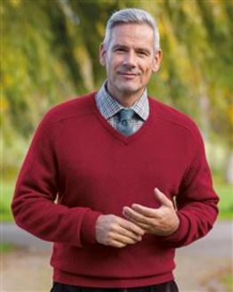 Lambswool Tabasco V Neck Sweater  Mens