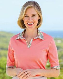 Colleen Pure Cotton Trimmed Short Sleeve Polo
