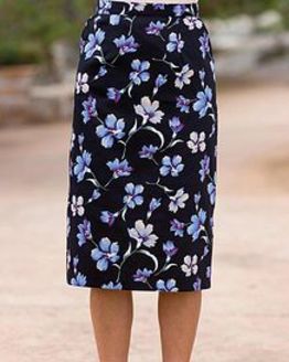 Callie Cotton Mix Straight Skirt