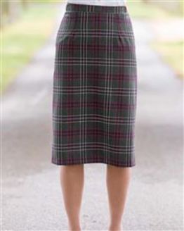 Marden Wool Mix Checked Straight Skirt