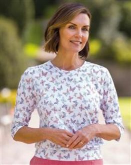 Delphine Patterned Pure Cotton Blouson Top