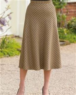 Melbourn Wool Blend Checked Skirt