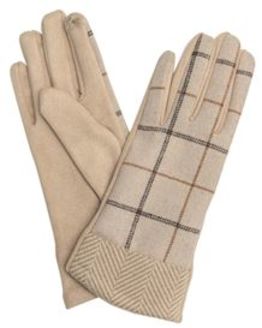 Checked Fabric Gloves