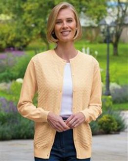 Pointelle Ladies Cotton Cardigan