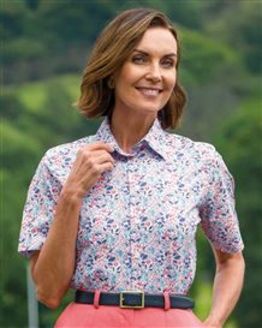 Shelly Pure Cotton Floral Short Sleeve Blouse