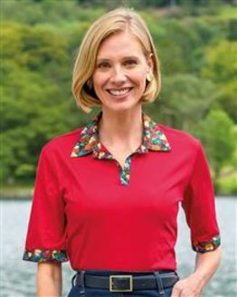 Hester Cotton Trimmed Short Sleeve Polo Top