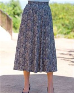 Delilah Paisley Patterned Pull On Cotton Skirt